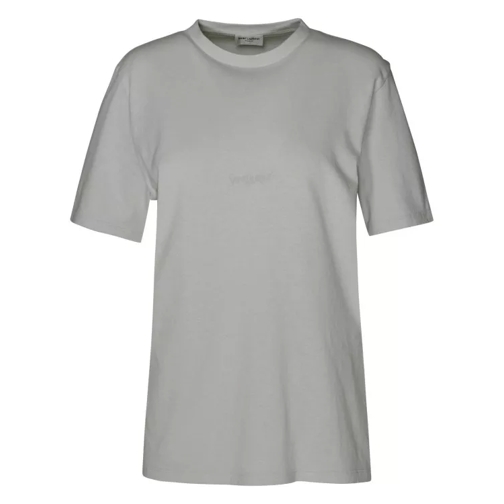 Saint Laurent Boyfriend T-Shirt In Ivory Cotton White 