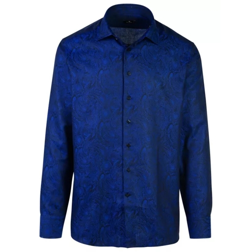 Etro Roma' Blue Cotton Shirt Blue 