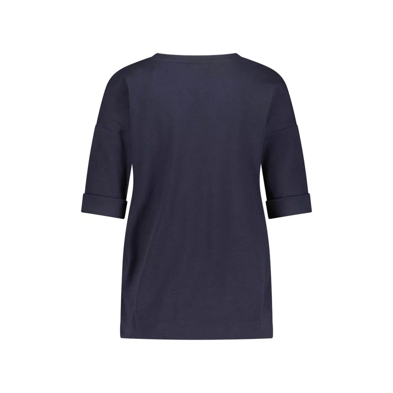 Marc Cain Chemisier Blusenshirt aus Baumwoll-Mix Dunkelblau(Image 3)