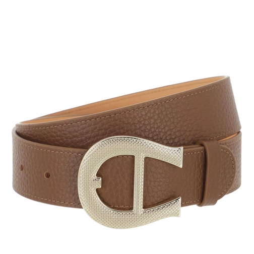 AIGNER Logo Belt 3,5 cm Dark Toffee Brown Cintura in pelle