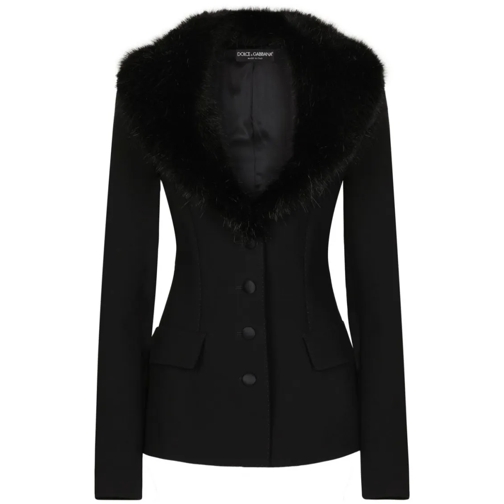 Dolce&Gabbana Overgangsjas V-Neck Jacket Black