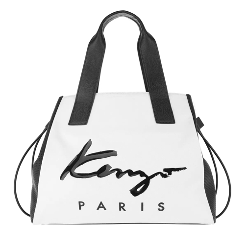 Kenzo Kanvas Signature Tote Large White Rymlig shoppingväska