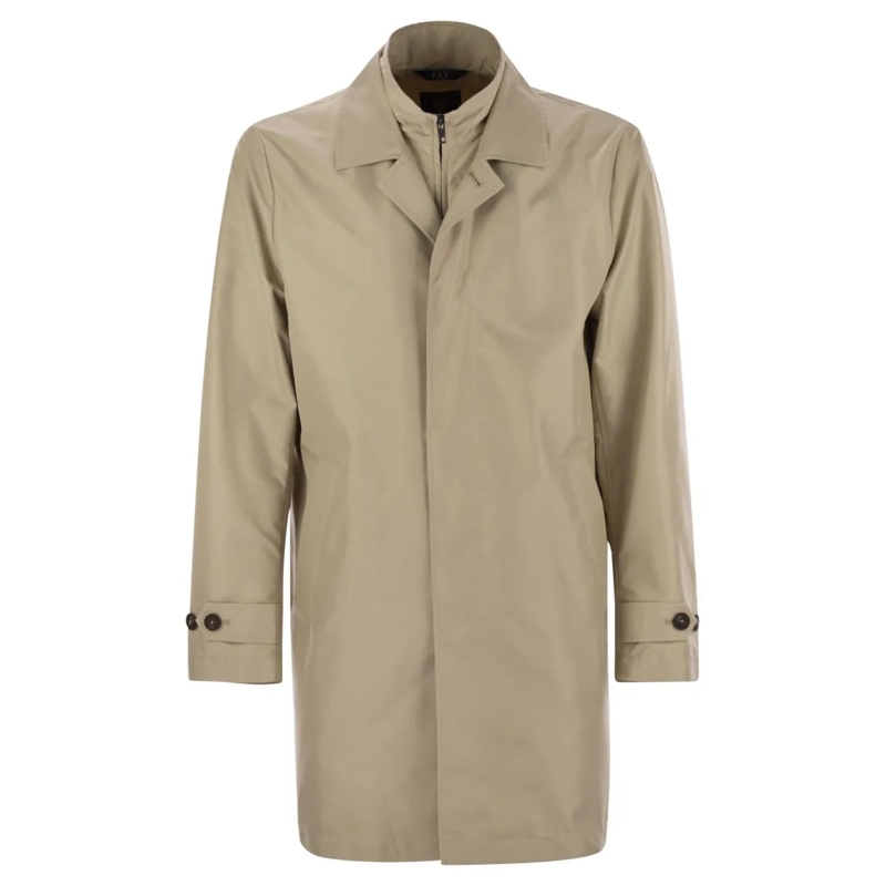 Fay Wintermantel Morning Coat In Technical Cotton Neutrals