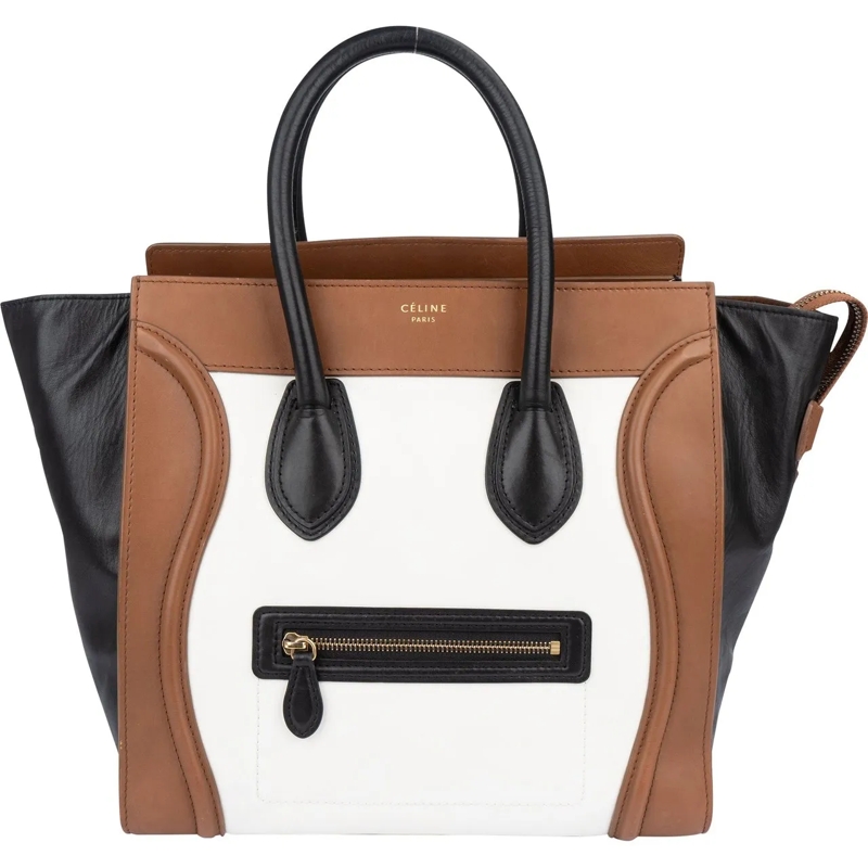 Celine Tote Celine Tricolor Leather Lugagge Handbag braun