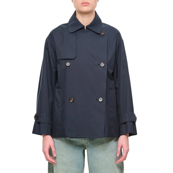 コート MAX MARA THE CUBE 'Zeno' short trench coat Blue Short trench coat in water-repellent twill, ultramarine