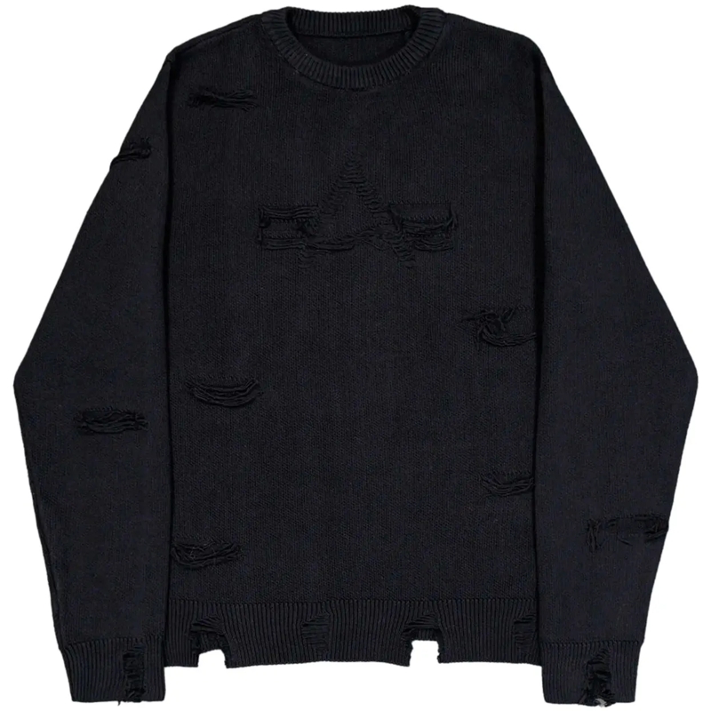 Alpha Industries Pullover Maglione Distressed Logo Nero schwarz