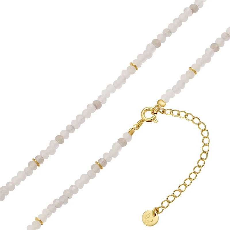 Glanzstücke München Mittellange Halskette Sterling Silber Halskette Chalcedon weiss(Image 3)