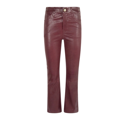 FRAME Jeans Burgundy Fitted Jeans With Glossy Finish And Flare Burgundy