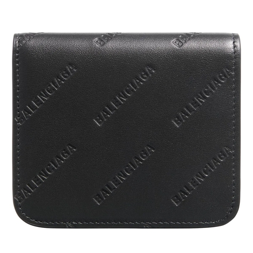 Balenciaga All Over Logo Wallet Black Tvåveckad plånbok