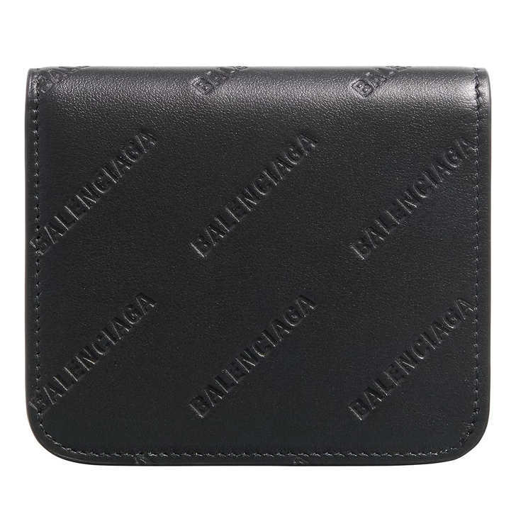 Balenciaga All Over Logo Wallet Black Bi Fold Wallet