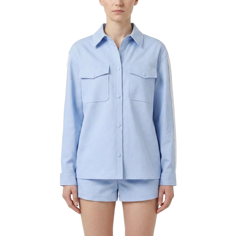 Casablanca Übergangsjacke Hemdjacke aus Baumwolle blau(Image 2)