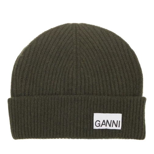 GANNI Light Structured Rib Knit Beanie Kalamata Cappello di lana