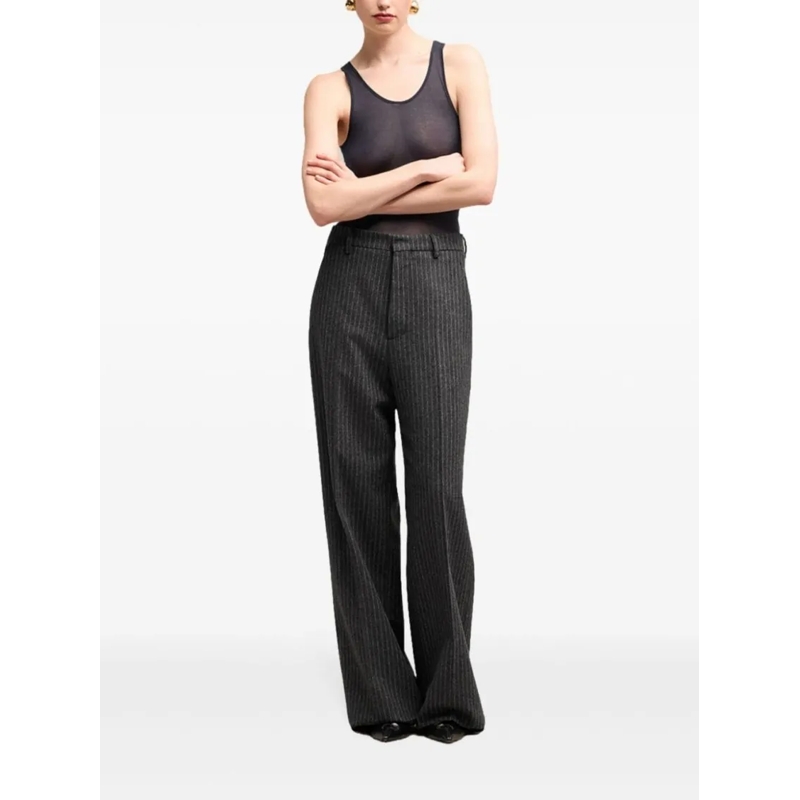 AMI Paris Freizeithose Grey Pinstriped Tailored Trousers Grey(Image 8)