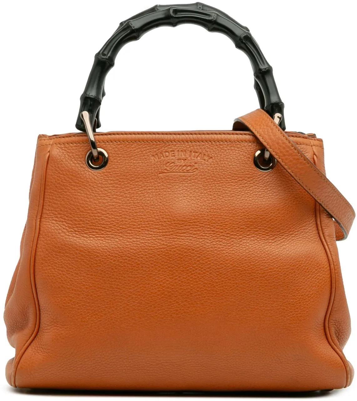 Gucci Hobo Bags - Small Calfskin Bamboo Shopper Satchel - Gr. unisize - in Orange - für Damen