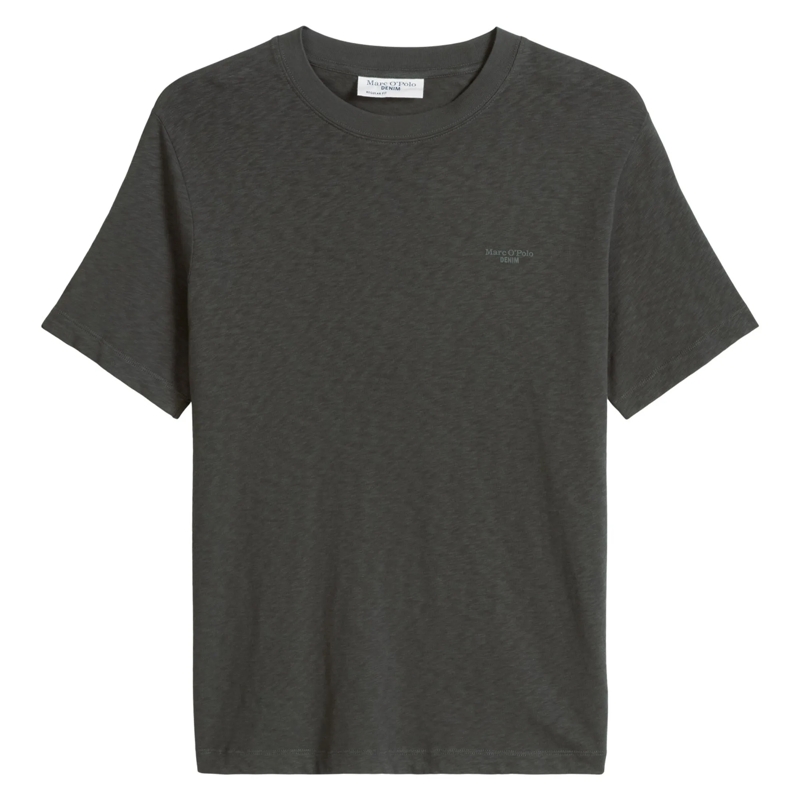 Marc O´Polo Hemd T-Shirt, SSL, Logo Print, Reg 1er Pack dunkel-grau