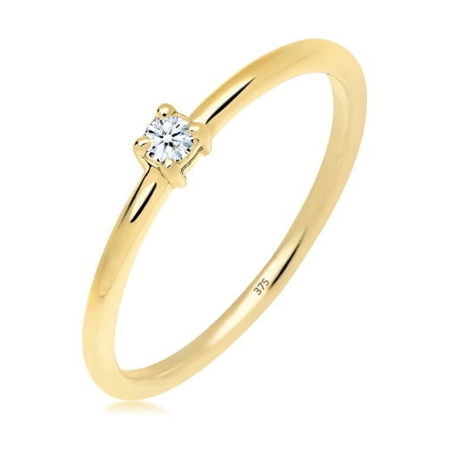 Elli Ring Verlobungsring Diamant 0.06 ct. 375 Gelbgold weiss Diamantring