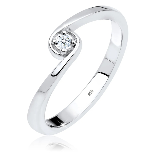 Elli Ring Solitär Verlobung Diamant 0.03 ct. 925 Silber weiss Diamantring