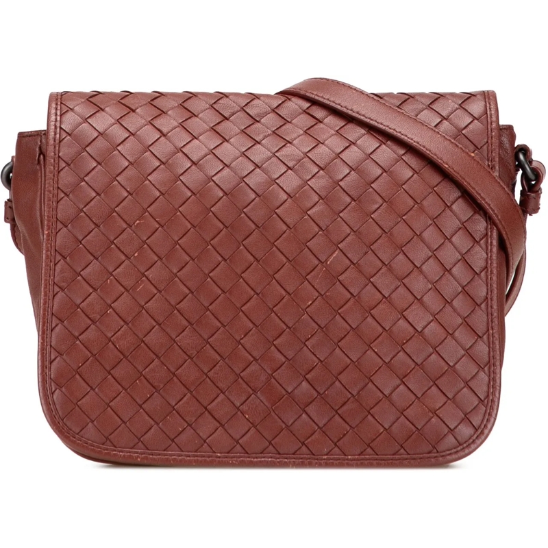 Bottega Veneta Sac à bandoulière Nappa Intrecciato Flap Crossbody rot
