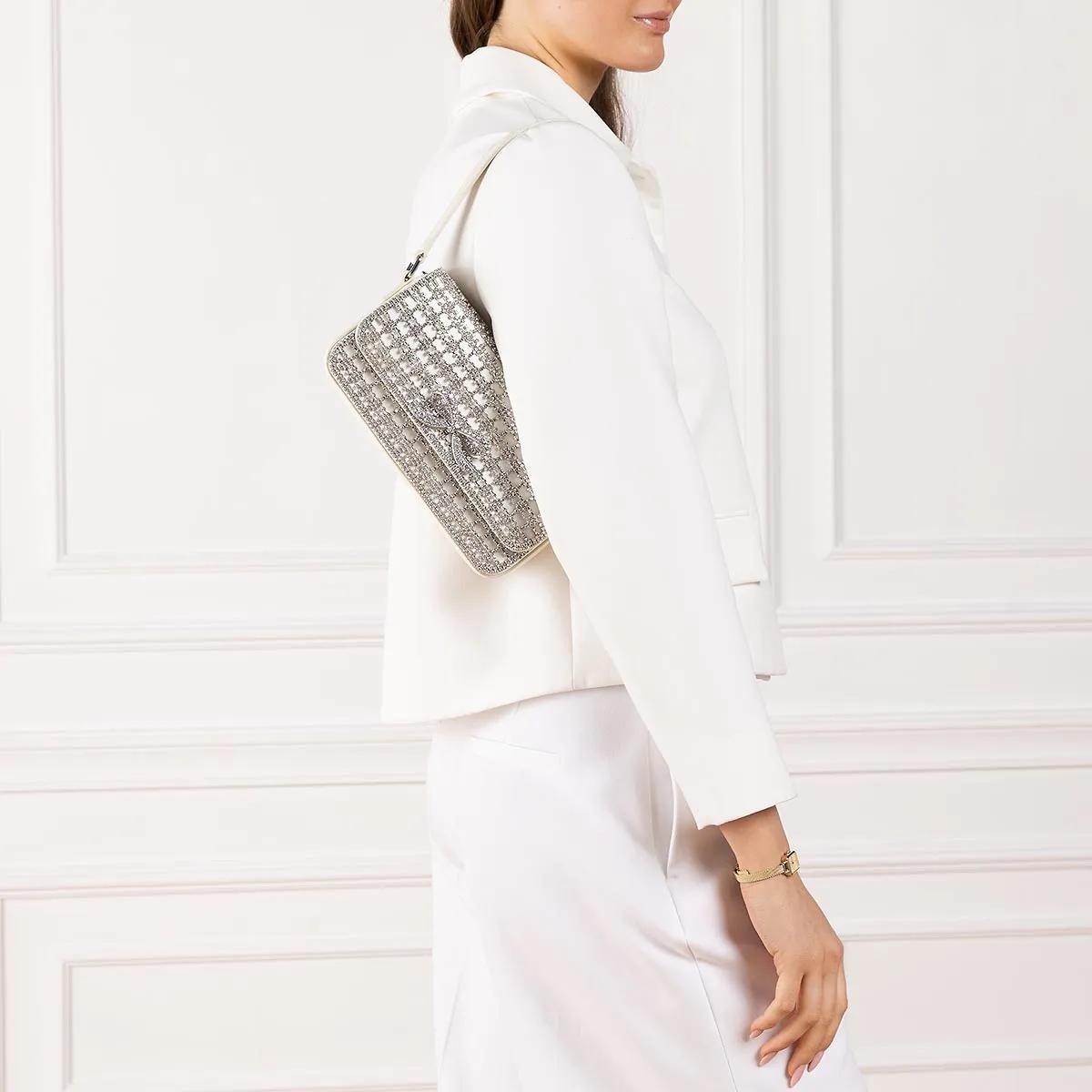 Self-portrait Pochettes Champagne Crystal Shoulder Bag in crème