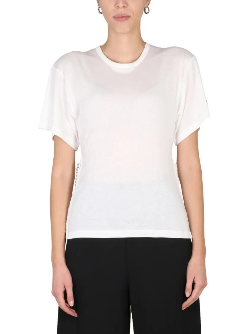 Thumbnail - Stella McCartney - Crew-Neck T-Shirt With Unique Chain Detail - Größe 38 - weiß