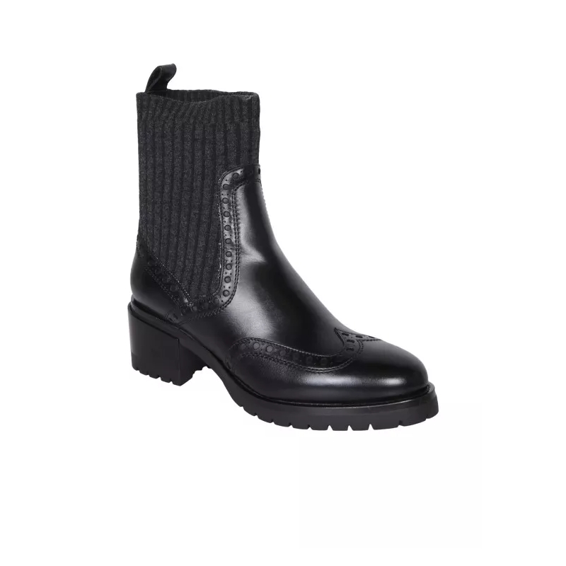 Santoni Stiefel Ankle Boot With Sock Detail Black(Image 7)