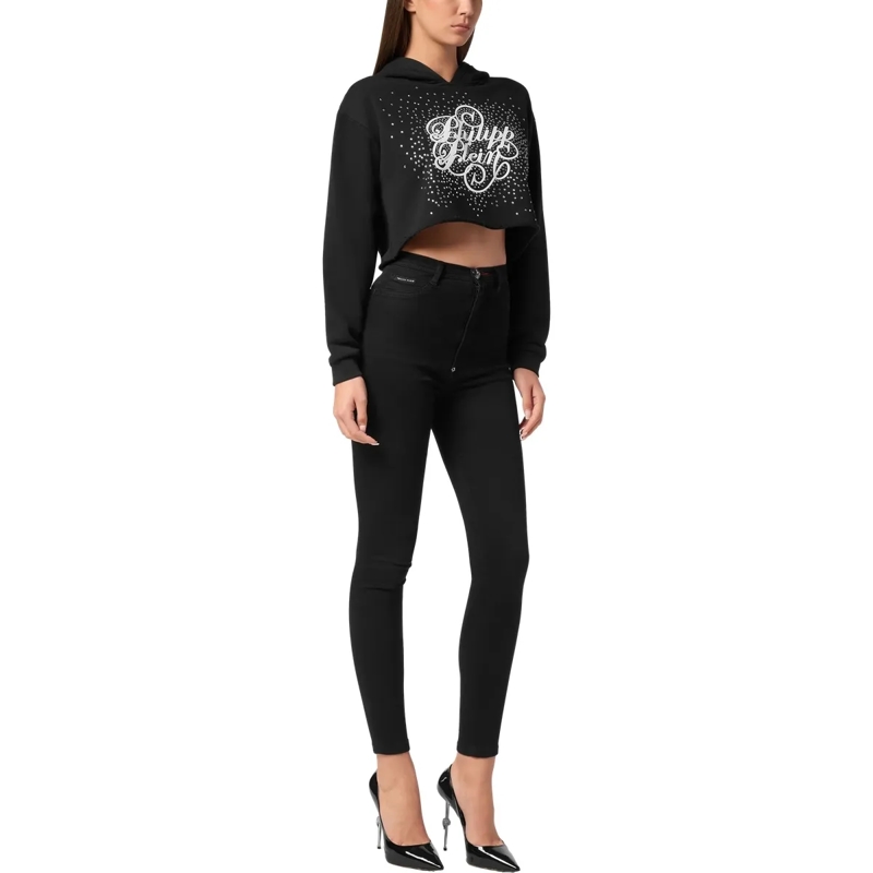 Philipp Plein Top Kapuzen-Sweatshirt Verziert schwarz(Image 4)