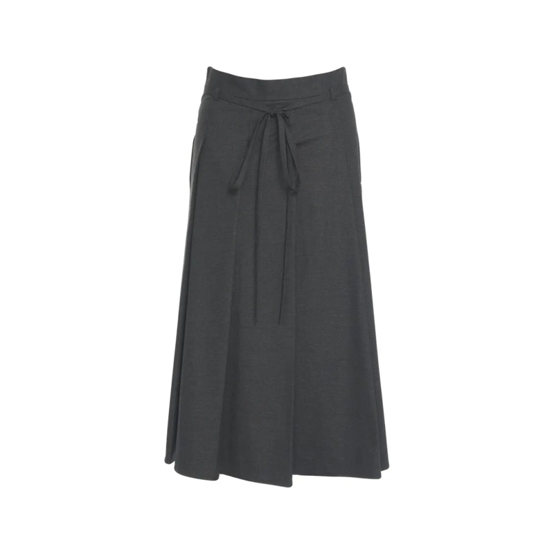 HERSKIND Midirok 'Richard' Midi Skirt Grey