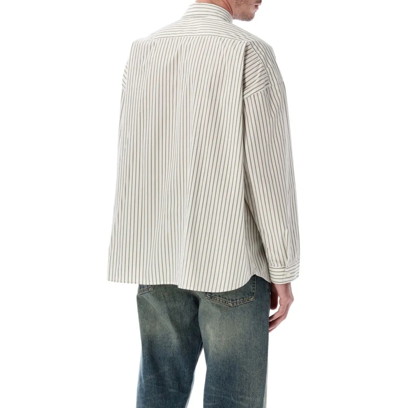 Sunflower Overhemd Stable Striped Cotton Poplin Shirt Grey