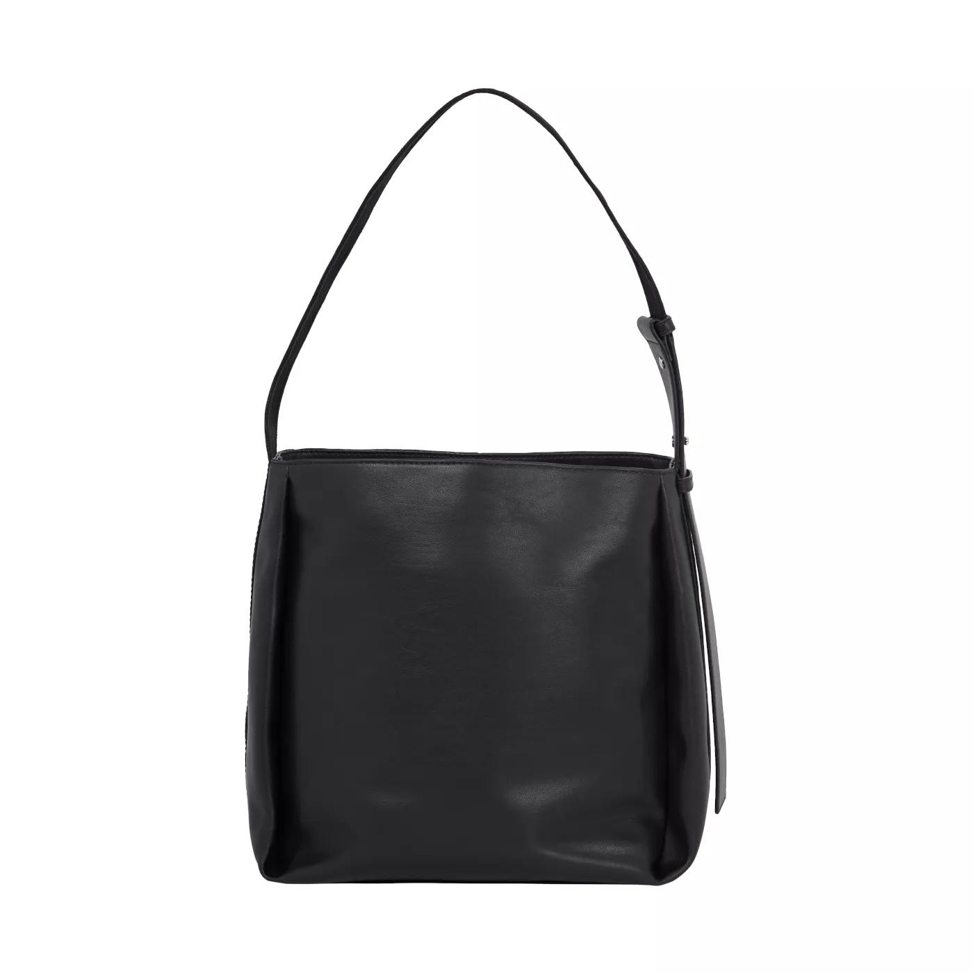 Calvin Klein Zwarte Schoudertas met Verstelbare Handvat Black Dames