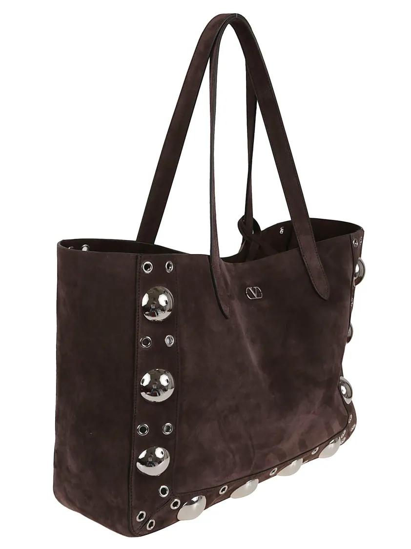 Valentino Garavani Shoppers & Totes Nellcôte Suede Tote Bag in bruin