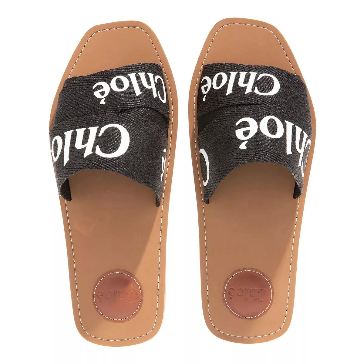 Chloé Black Woody Flat Sandals