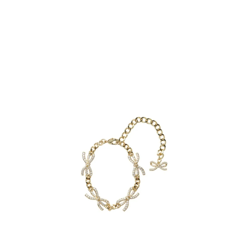 Self Portrait Armband Crystal Bow Bracelet Gold