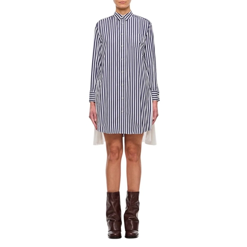 Sacai Mini-Kleider Cotton Poplin Dress Blue