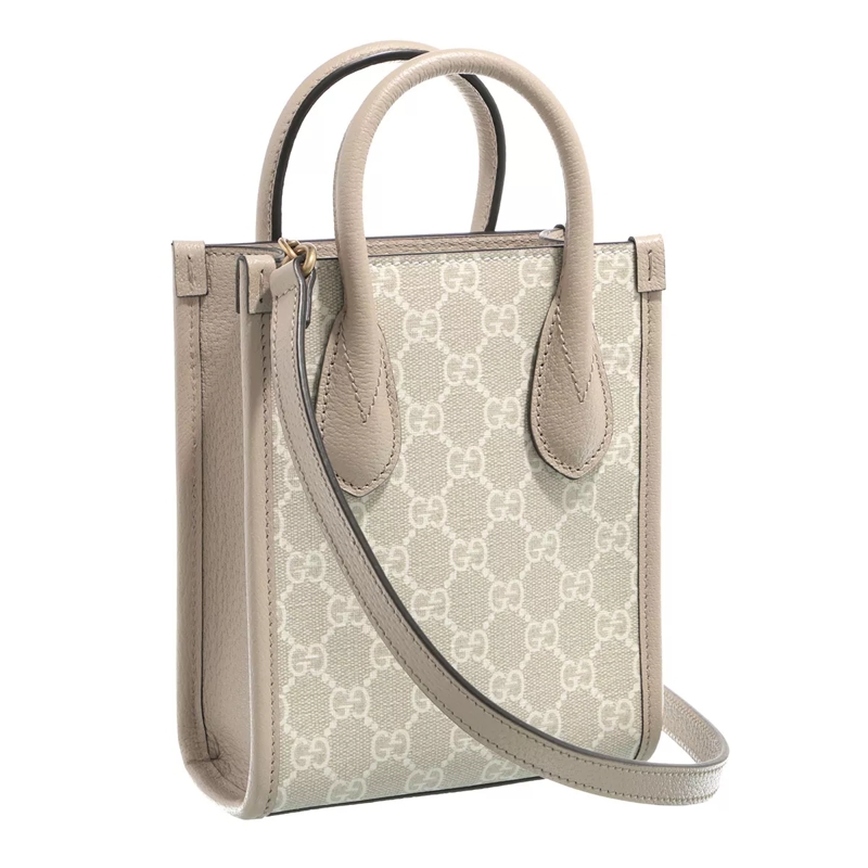 Gucci Tote Interlocking G Mini Tote Bag Beige White(Image 4)