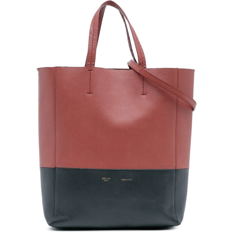 Celine Schultertasche Small Bicolor Leather Vertical Cabas rot