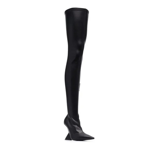 The Attico Cheope 110Mm Leather Above-Knee Boots Black Overknee Laars