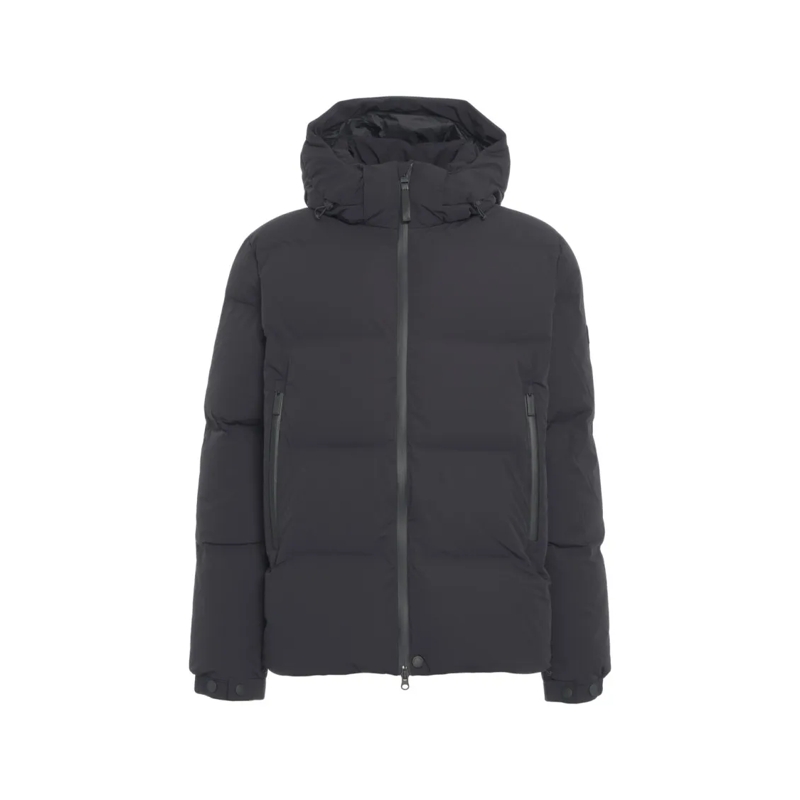 Alpha Tauri Doudoune Quilted Down Jacket With Non-Removable Hood And Du Black