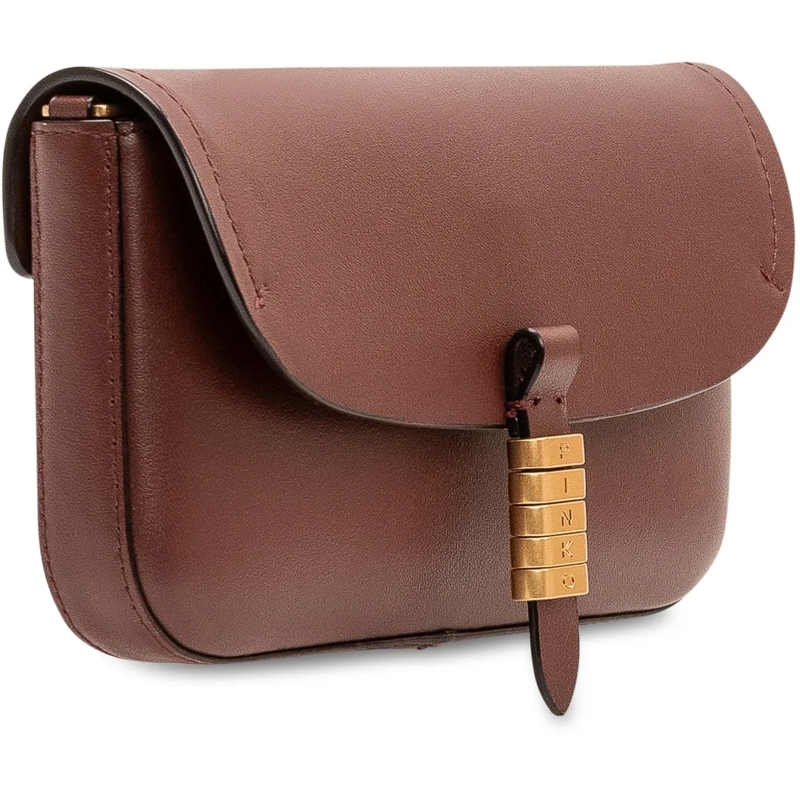 Pinko Schultertasche Pochette Saddle Flat con Patta braun(Image 3)