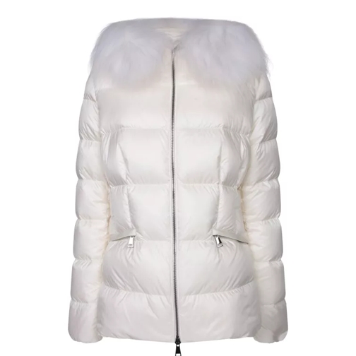 Moncler Down Jacket With Synthetic Fur Collar White 