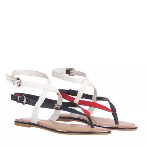 Tommy Hilfiger Iconic Flat Strappy Sandal Red/White/Black Sandaal