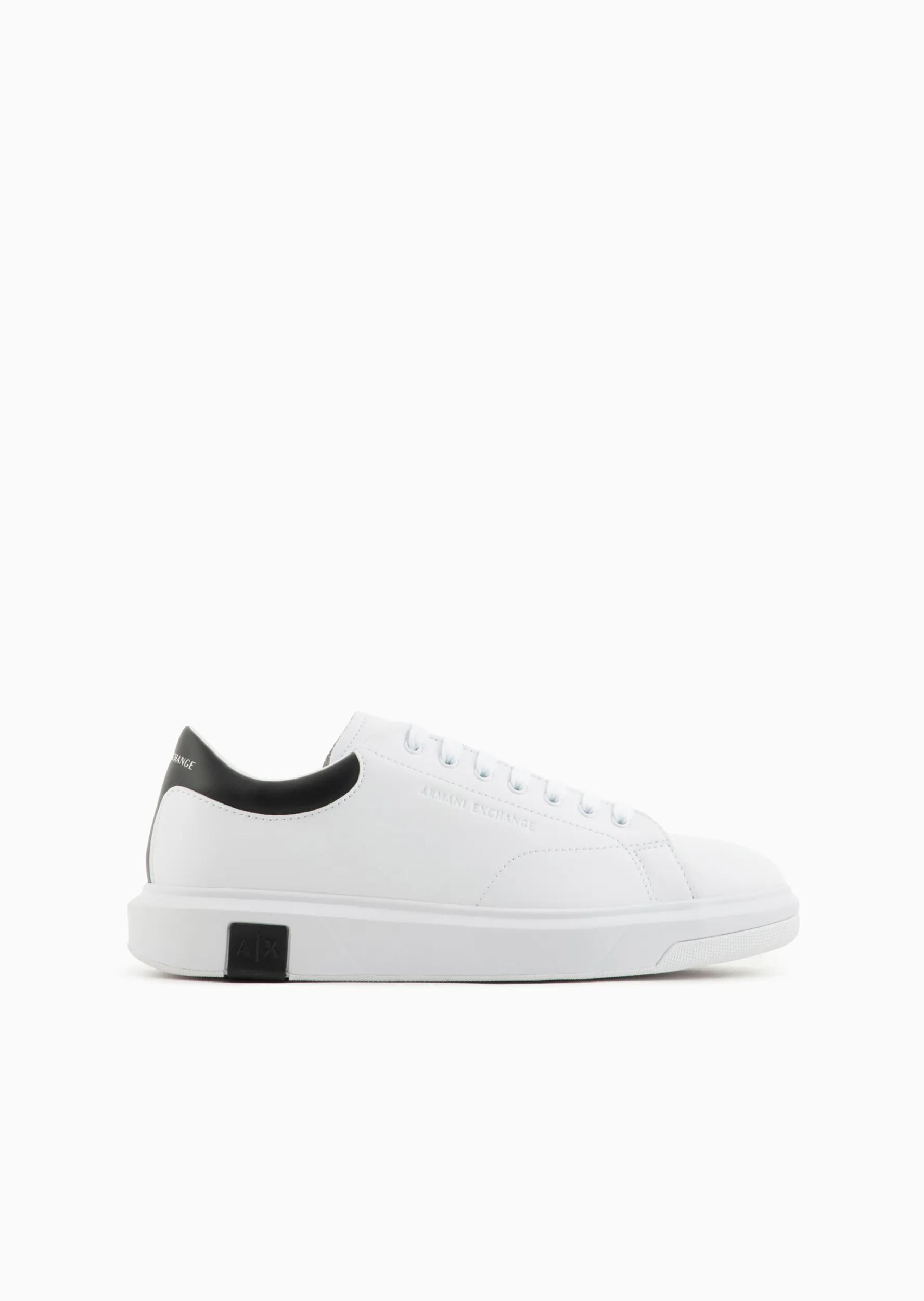 Armani Exchange Damen Weiß Low-Top Sneaker - Minimalist Leather Sneakers With Contrasting Heel - Gr. 41 (Eu) - In - Für