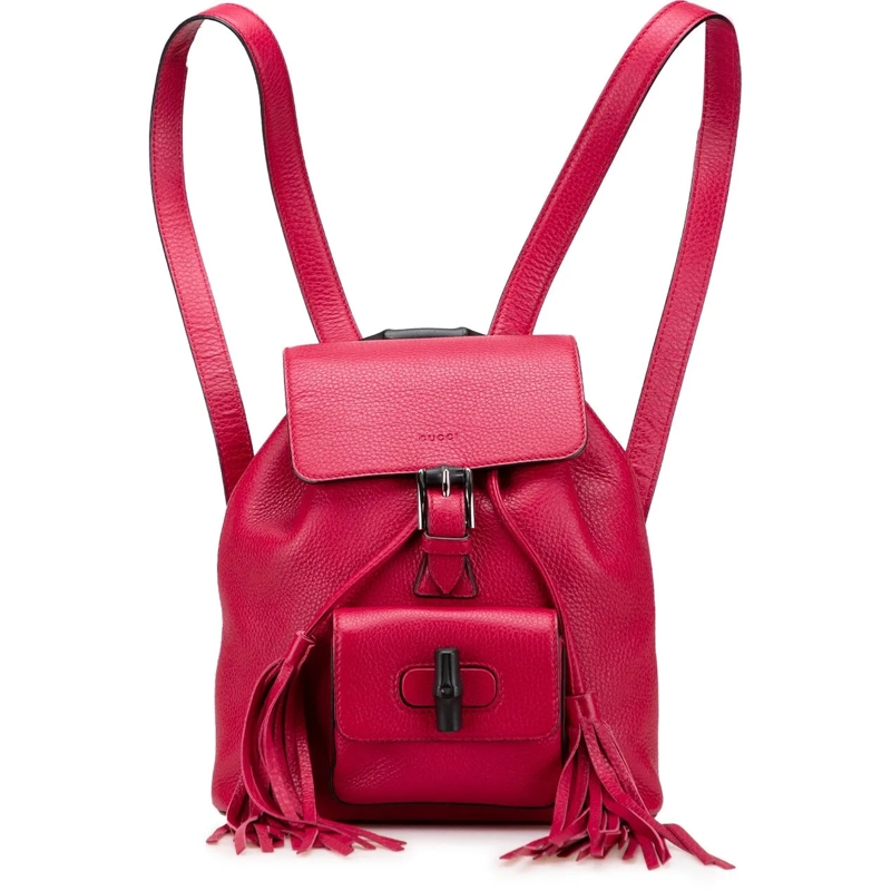 Gucci Sac à dos Leather Bamboo Daily Backpack rose