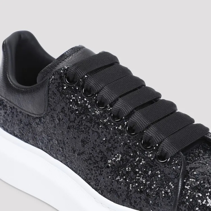 Alexander mcqueen shoes black glitter clearance
