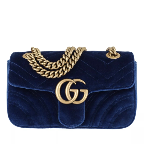 Gucci GG Marmont Velvet Mini Bag Cobalt Crossbody Bag
