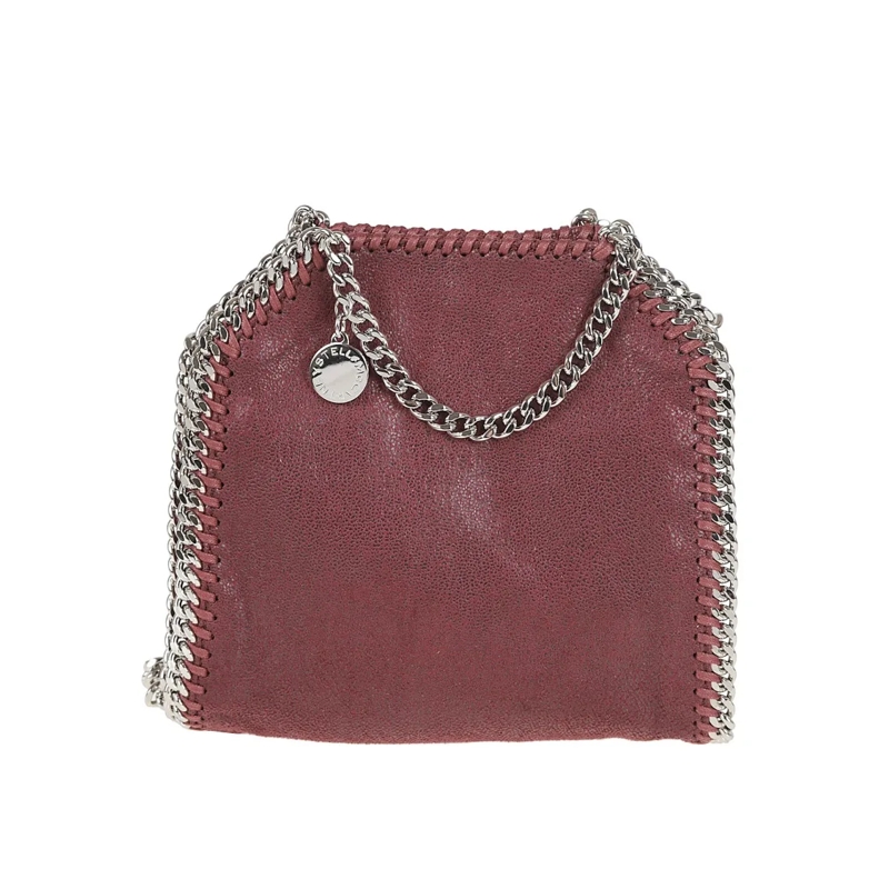 Stella McCartney Fourre-tout Tiny Tote Eco Shaggy Deer W/Palladium Color Chain Red