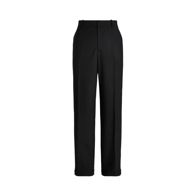 Polo Ralph Lauren  Tailored Black Stretch Trousers With Turn-Up Hems Black
