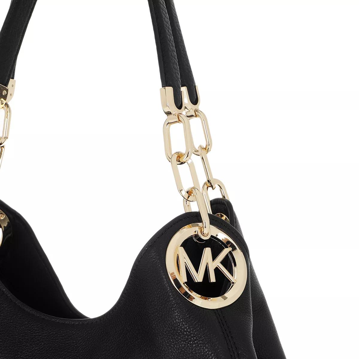 Michael Kors Lillie Large Chain Shoulder Tote Black Fourre tout