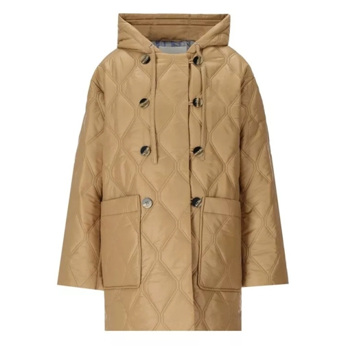 GANNI Veste matelassée Beige Quilted Jacket Brown