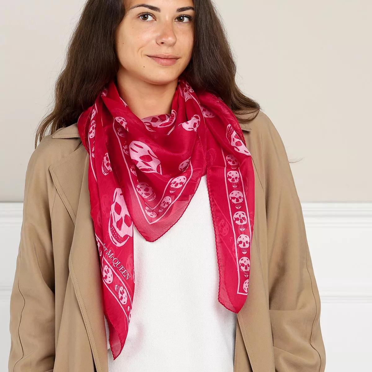Alexander McQueen Skull Scarf 104X120 Lacquer/Pink 