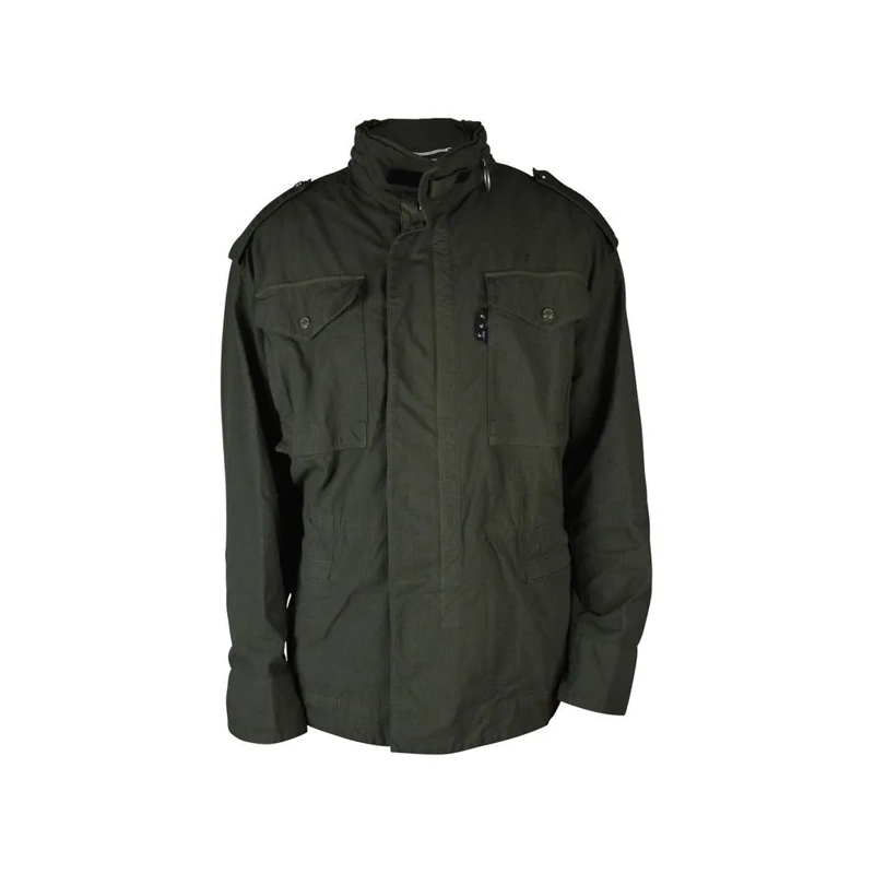 Off-White  Military Green Zippered Jacket Black